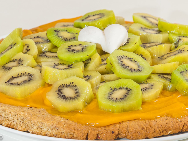 Combien De Kilometre Avec Une Galette Sablé géant aux kiwis et à la crème d'abricot - Recette par kilometre-0
