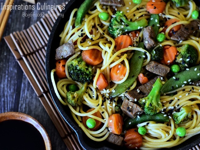 Recette Nouilles Sautées Au Bœuf Et Légumes chefsimon.com
