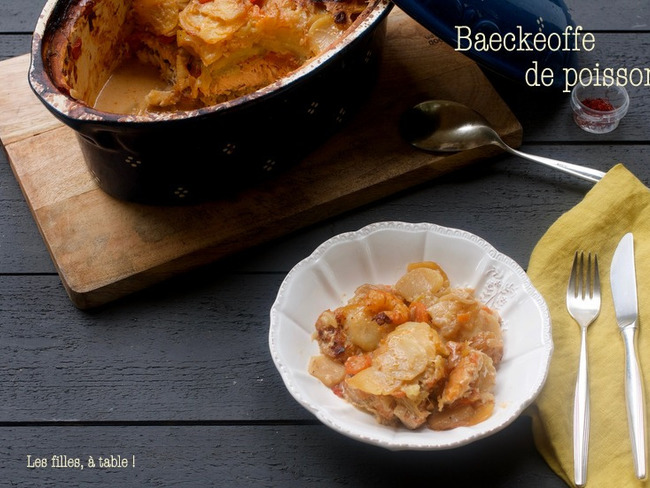 Baeckeoffe de poisson et gambas au safran - Recette par Les filles, à