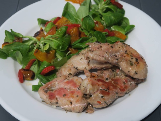 Araignée de porc marinée et poivrons à la plancha - Recette par
